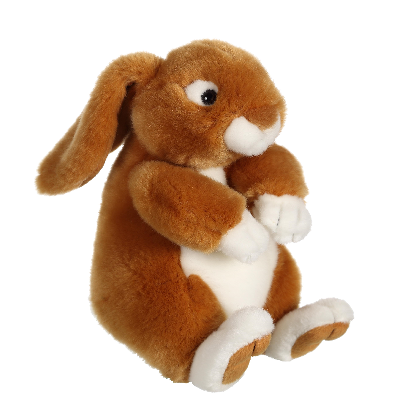  peluche lapin assis marron 22 cm 